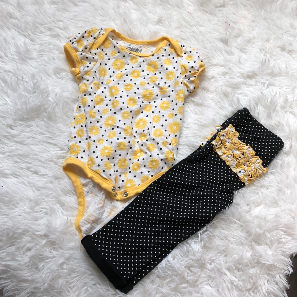 Sunflower Onesie and Ruffle Butt Set